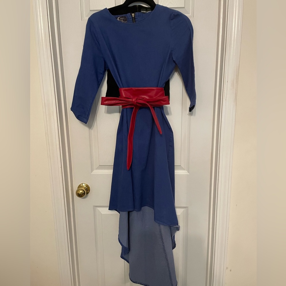 Hi low jean dress made in Ghana